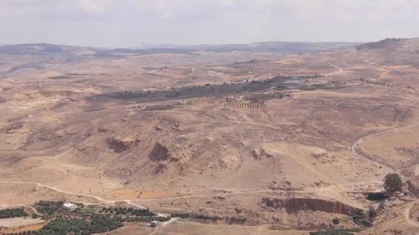 Nebo Utsiktspunkt För Det Förlovade Landet Jordanien — Stockvideo