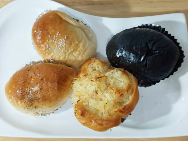 Tayland ev yapımı yumuşak çörek ve kömür çöreği..