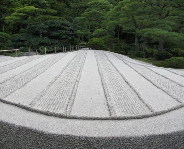 Serene Zen Tarzı Geleneksel Japon Kum Bahçesi