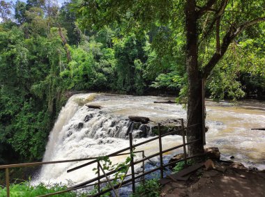 Bou Sra Waterfall is regarded as one of Cambodia's most stunning waterfalls. Located in Mondulkiri Province, northeastern Cambodia, bordering Vietnam. clipart