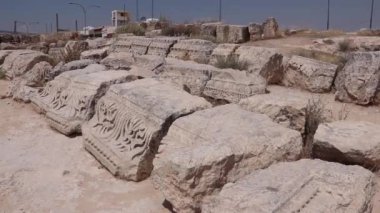 Ürdün 'ün Jerash şehrindeki antik taş oymalarının detayları.