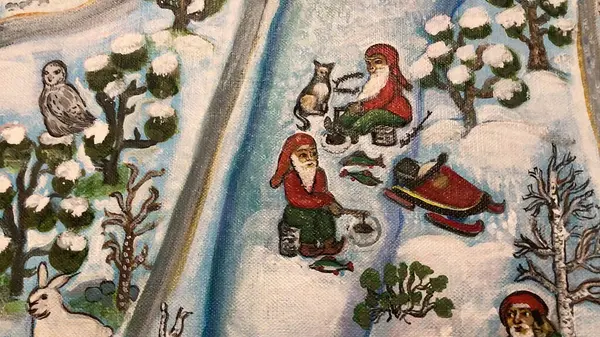 Duvarda eski yılbaşı resimleri