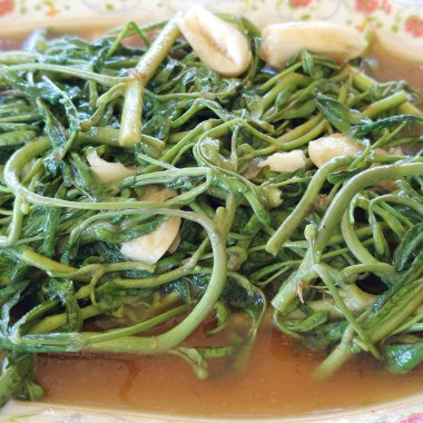 İstiridye soslu kızarmış su mimozası.