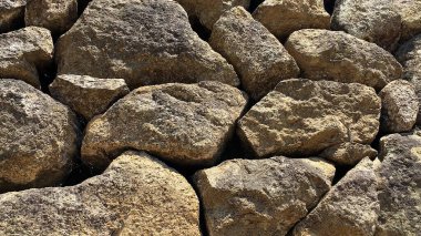 Machu Picchu 'daki İnka' nın antik taş düzenlemesi.