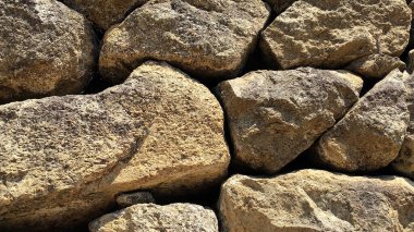 Machu Picchu 'daki İnka' nın antik taş düzenlemesi.