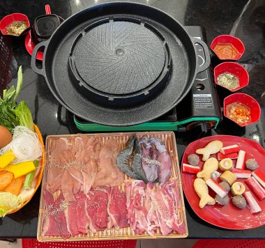 BBQ ve Hot Pot Cooking için Taze Malzemeler