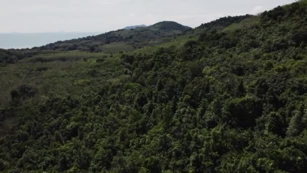Dech Beroucí Drone Cesta Přes Svěží Zelené Hory Odhaluje Panoramatický — Stock video