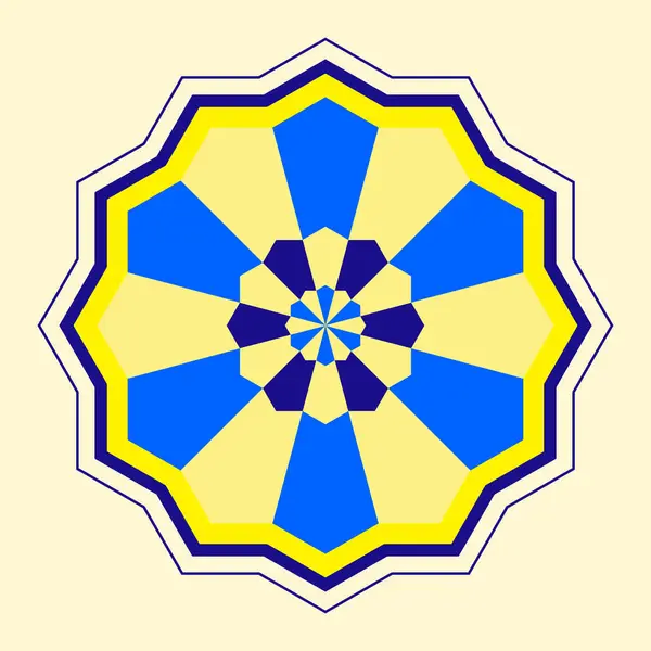 Dairesel İslami süs mandala. İslam, Arapça, Hindistan, Türkçe, Pakistan, Çince ve Osmanlı dekorasyon motifleri