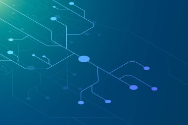 Isometric elektronik devre hattı arka planı. İnternet ağı bağlantısı, veri aktarımı, siber nano bilgi. Sessiz dijital teknoloji arkaplanı.