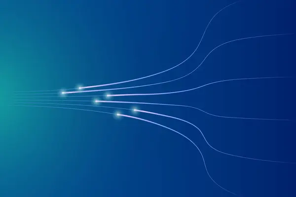 Siber ışık yolları olan sessiz mavi bir alan. Mavi arka planda devre teknolojisi dijital. İnternet ağ bağlantısı, hızlı transfer veri iletişimi, siber nano bilgi.