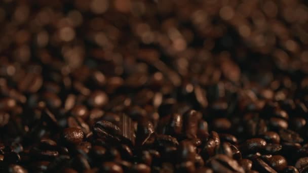 Coffee Beans Falling Pile Coffee Beans Slow Motion Shot Arri — Stock Video