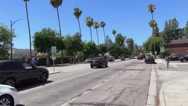 Бербанк Каліфорнія 2023 Поліцейський Автомобіль Вогнем Увімкнено Швидкість Wga Sag — стокове відео