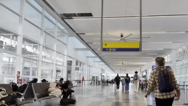 캘거리 앨버타 캐나다 2023 Yyc 캘거리 공항에서 케이스가있는 구역을 여행자 — 비디오