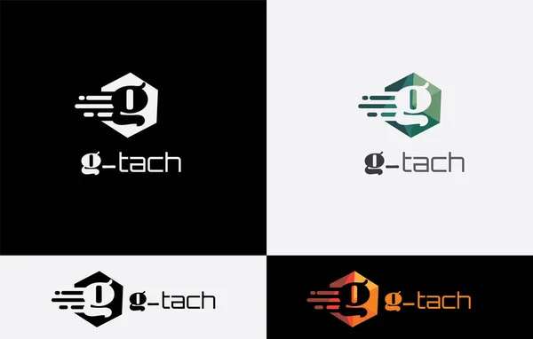 Tech Creative Brand Logo Design Vector Art Eps — Vettoriale Stock