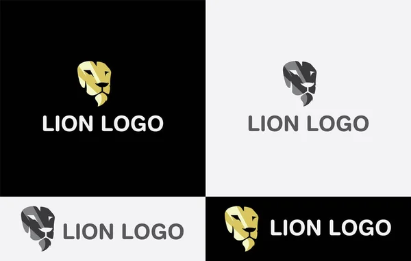 Aslan Baş Yaratıcı Marka Logosu Tasarım Sanatı — Stok Vektör