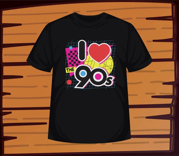 TシャツデザインコンセプトI Love 90SベクトルEps — ストックベクタ