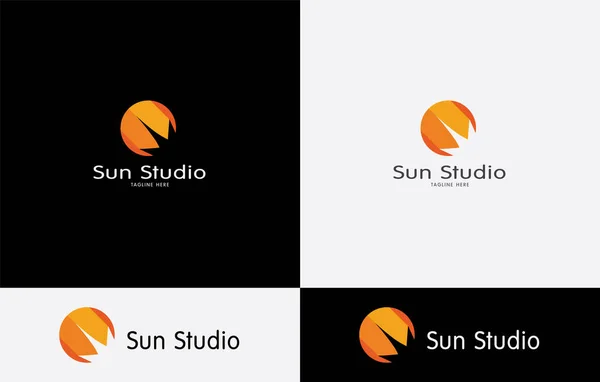 Estúdio Sol Negócios Logo Design Vector Art Eps —  Vetores de Stock