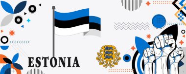 ESTONIA ulusal günlük pankart tasarım vektörü