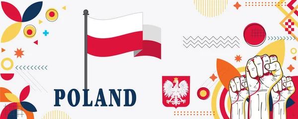 Polska Wektor Projektowania Chorągwi Narodowych Eps — Wektor stockowy
