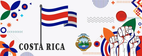 Costa Rica Día Nacional Banner Diseño Vector Eps — Vector de stock