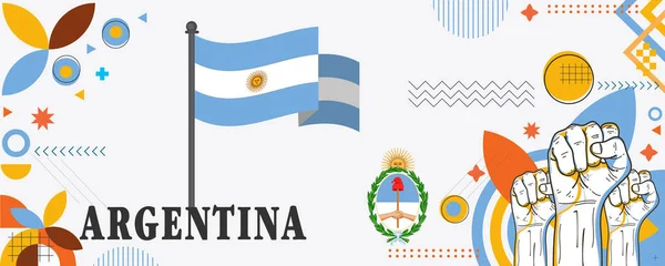 Argentinien Nationalfeiertag Banner Design Vektor Eps — Stockvektor