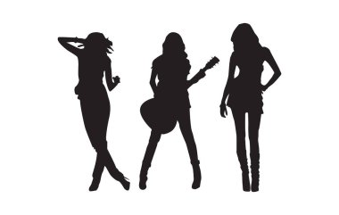 Beyaz arka plan üzerinde kadın silüeti vektör.