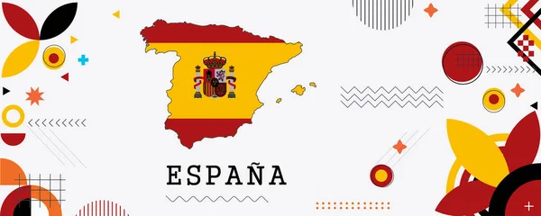Spain Map Flag Various Color — Stock Vector