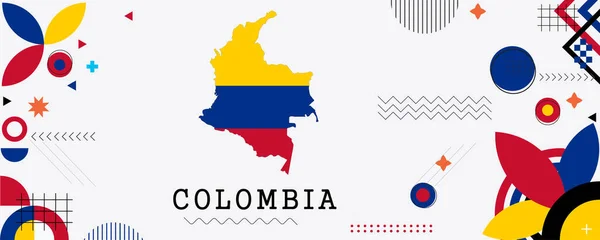 Colombia Flag Map World Vector Illustration — Stock Vector