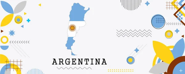 Argentinien Flagge Karte Nationalflagge Vektorillustration — Stockvektor