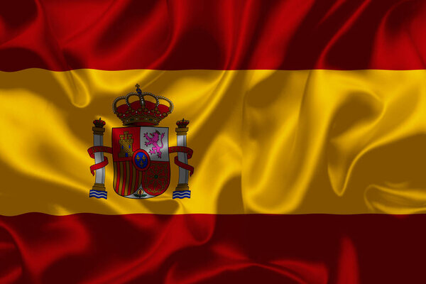 Bandera España Bandera Día Nacional Diseño Bandera Alta Calidad Fondo — Foto de Stock