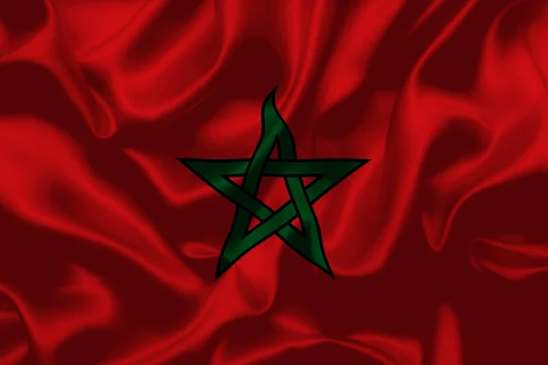 Σημαία Μαρόκου Εθνική Ημέρα Banner Σχεδιασμό Υψηλής Ποιότητας Σημαία Φόντο — Φωτογραφία Αρχείου