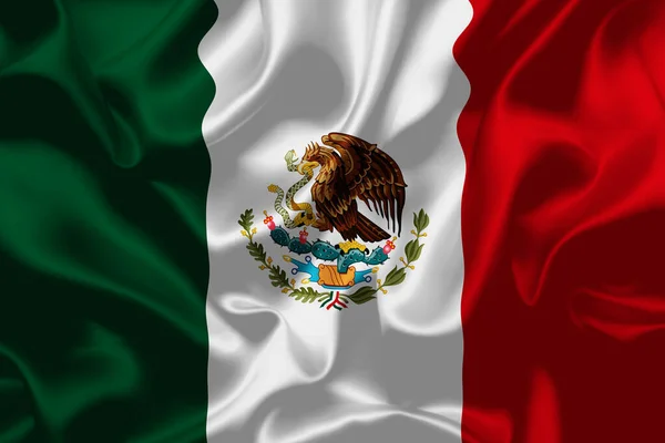 Мексиканський Прапор Національний День Банер Дизайн Високоякісний Прапор Фонова Текстура — стокове фото