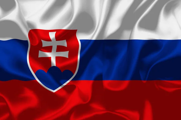 斯洛伐克国旗国庆横幅设计高品质国旗背景纹理图解 — 图库照片
