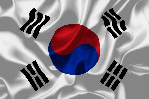 Sydkorea Flagga Nationella Dag Banner Design Hög Kvalitet Flagga Bakgrund — Stockfoto