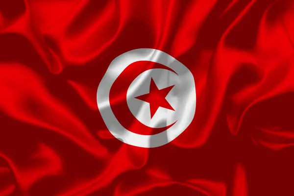 Туніський Прапор Національний День Банерний Дизайн Високоякісний Прапор Фонова Текстура — стокове фото
