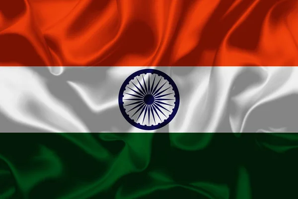 印度国旗国庆横幅设计高品质国旗背景纹理图解 — 图库照片