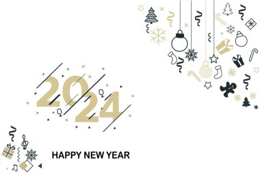 Yeni yıl ve mutlu noel kartları ile kar taneleri