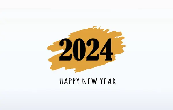 Ευτυχισμένο Νέο Έτος 2024 Κείμενο Τον Αριθμό Του 2024 Λευκό — Διανυσματικό Αρχείο
