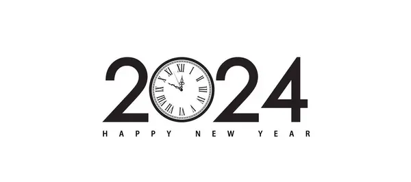 Ευτυχισμένο Νέο Έτος 2024 Διανυσματική Απεικόνιση — Διανυσματικό Αρχείο