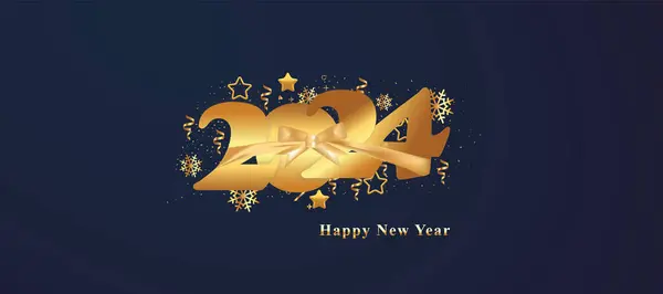 2024 Šťastný Nový Rok Pozadí Ohňostrojem — Stockový vektor