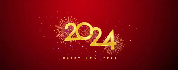 Šťastný Nový Rok 2024 Dovolená Pozadí Vektorová Ilustrace — Stockový vektor