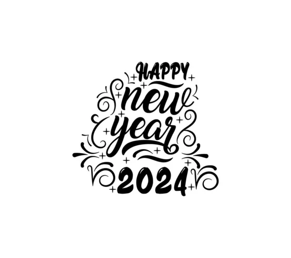 2024 Neujahr Schriftzug Design Frohes Neues Jahr Vektorillustration — Stockvektor