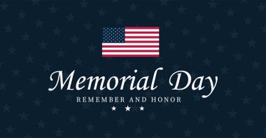 Anma Günü sosyal medya afişi, arkaplan ya da tipografi tasarımı seti. Unutma ve onurlandır. Ulusal Amerikan bayramı illüstrasyonu