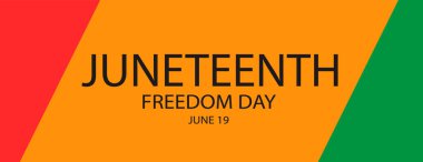 Haziran 'ın Özgürlük Günü' nde. Afro-Amerikan Bağımsızlık Günü. Haziran bayramı afişi. Vektör illüstrasyonu
