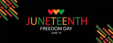 Haziran 'ın Özgürlük Günü' nde. Afro-Amerikan Bağımsızlık Günü. Haziran bayramı afişi. Vektör illüstrasyonu