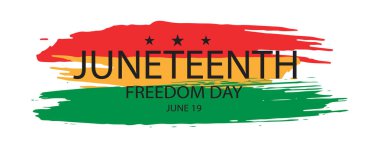 Haziran 'ın Özgürlük Günü' nde. Afro-Amerikan Bağımsızlık Günü. Haziran bayramı afişi. Vektör illüstrasyonu