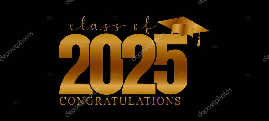Class of 2025 Graduation typography Graduation Quote on white background