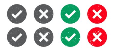 Vektör illüstrasyonunda doğru ve yanlış işareti