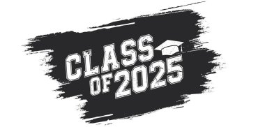 2025 mezuniyet sınıfı. Üst düzey süblimleşme vektörü sanatı.