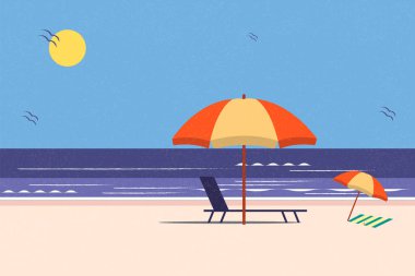 Soyut asgari yaz yatay posteri, kapak, kart modern tipografi tatil illüstrasyonu